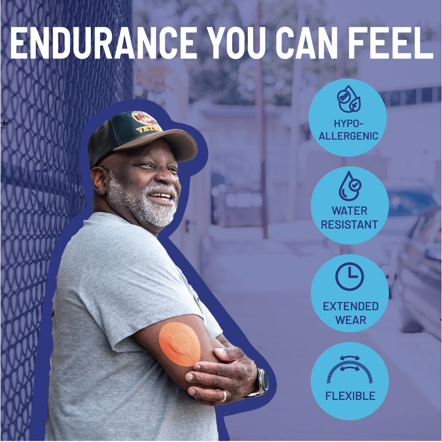 RightCare CGM Adhesive Synthetic Patch, Universal, Covered Oval, Multicolor, Bag of 25