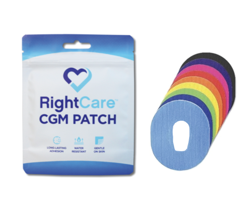 RightCare CGM Adhesive Patch made Waterproof Adhesive Medical Tape, Dexcom 6, Multicolor, Bag of 25 55257767