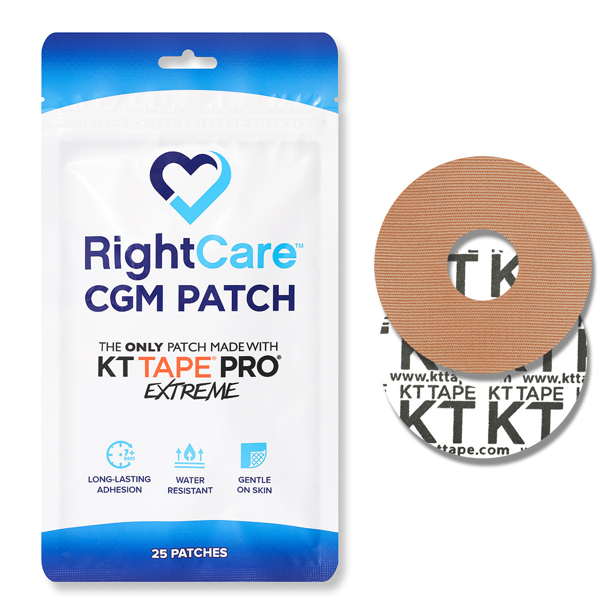 RightCare CGM Adhesive Patch made with KT Tape, Libre, Bag of 25 97535148