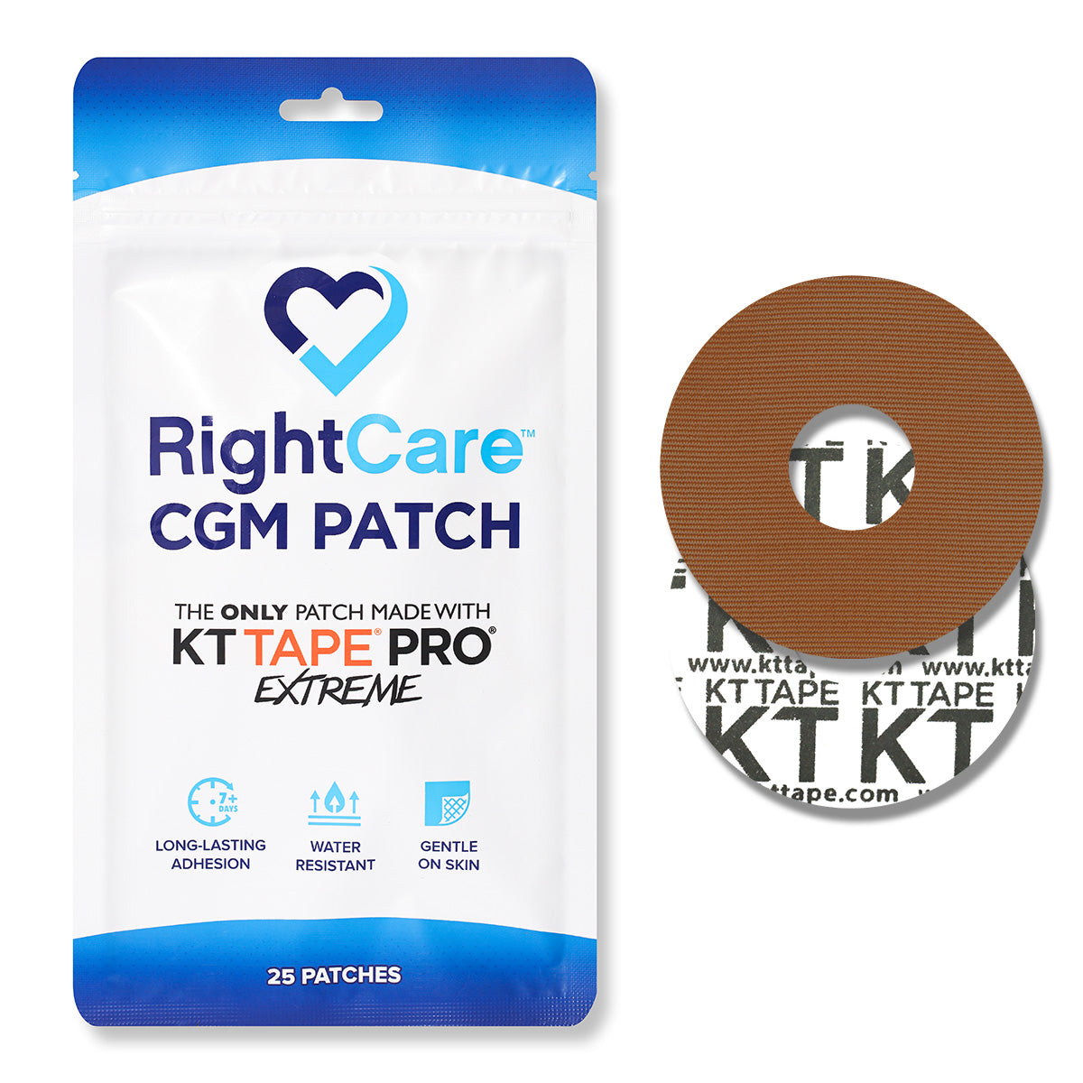 RightCare CGM Adhesive Patch made with KT Tape, Libre, Bag of 25 35095720